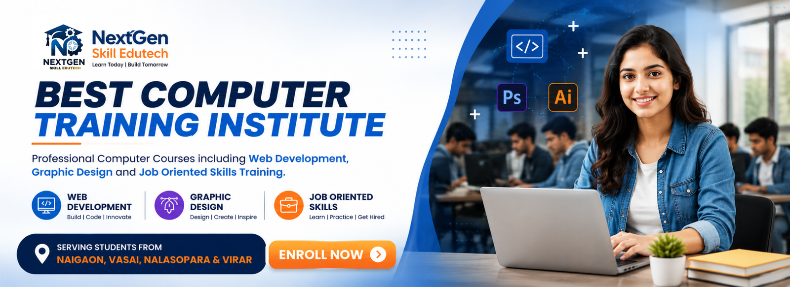 Computer classes and job-oriented training at NextGen Skill Edutech